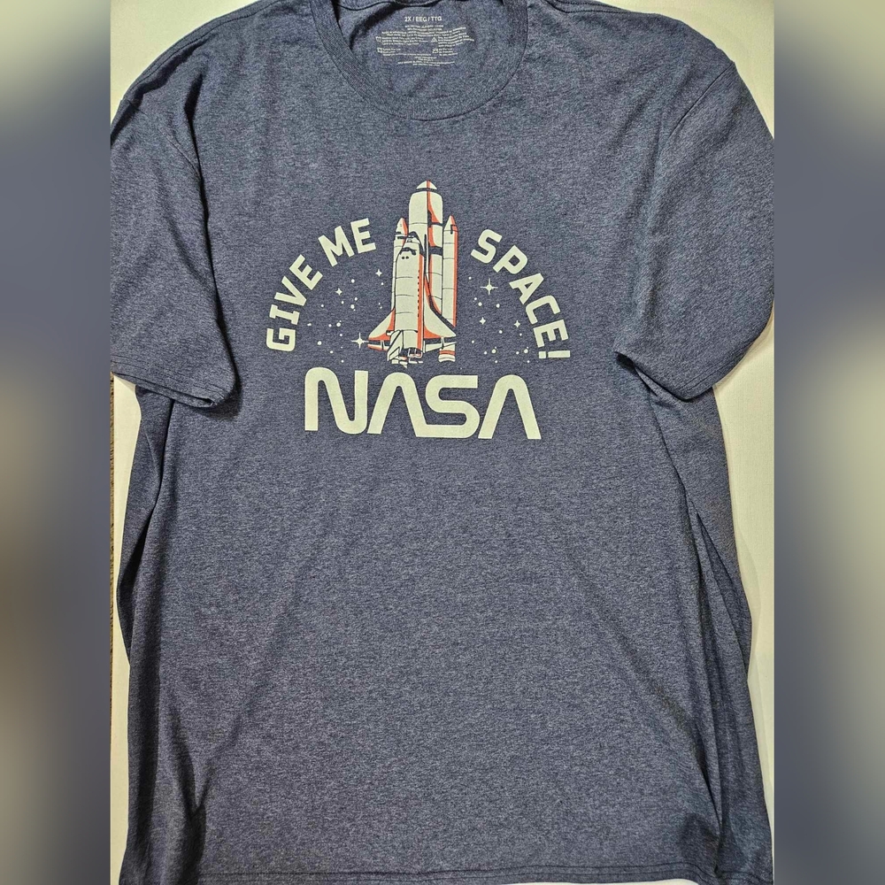 Nasa T-Shirt Mens XXL Blue Mad Engine Graphic Casual‎ Funny Graphic Tee